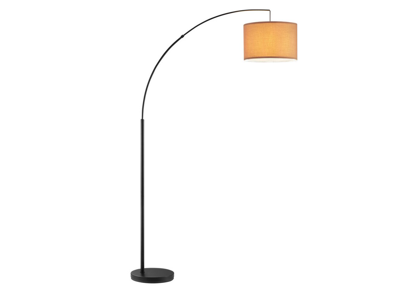 OTTO home Stehlampe Stellan, Ein-/Ausschalter, ohne Leuchtmittel, Bogenlampe Textilschirm Stoff Ø 36cm, E27, Fußschalter, Bogenleuchte – Bild 3 von 5