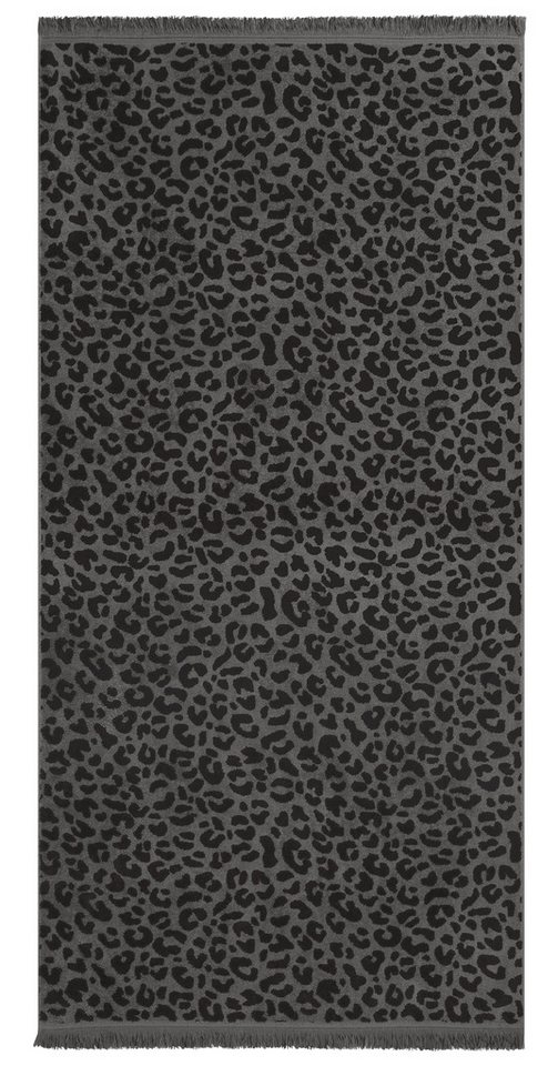OTTO home Strandtuch Tiffani, Leopardenmuster, Premium Strandtücher 2-tlg, 500 gr/m², Frottier (2-St), 90x180 cm, Animal Print, Leo, modern, Urlaub, mit Fransen – Bild 4 von 5
