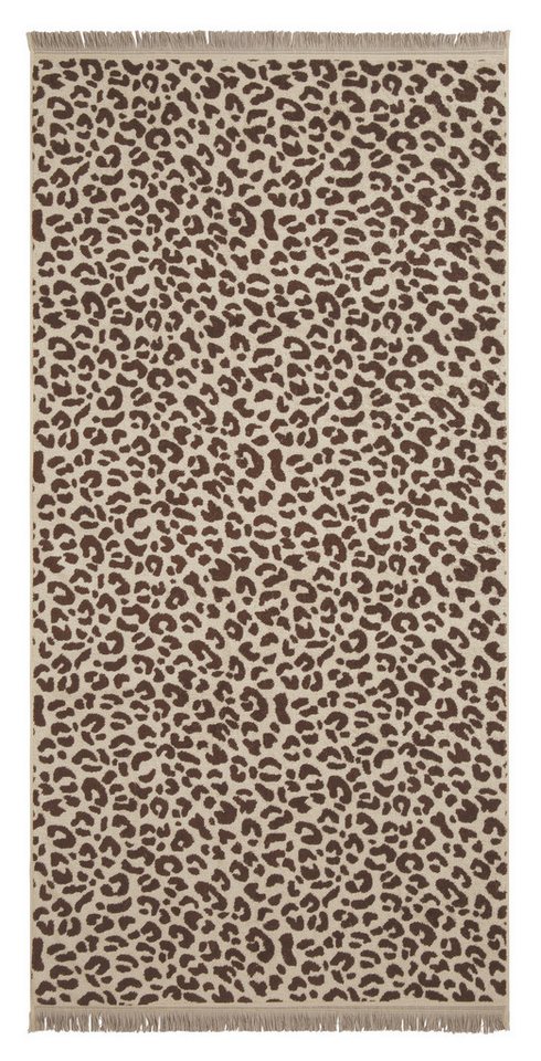 OTTO home Strandtuch Tiffani, Leopardenmuster, Premium Strandtücher 2-tlg, 500 gr/m², Frottier (2-St), 90x180 cm, Animal Print, Leo, modern, Urlaub, mit Fransen – Bild 4 von 5