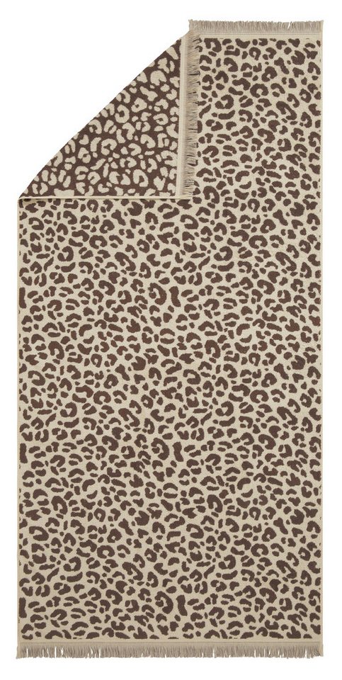 OTTO home Strandtuch Tiffani, Leopardenmuster, Premium Strandtücher 2-tlg, 500 gr/m², Frottier (2-St), 90x180 cm, Animal Print, Leo, modern, Urlaub, mit Fransen – Bild 5 von 5