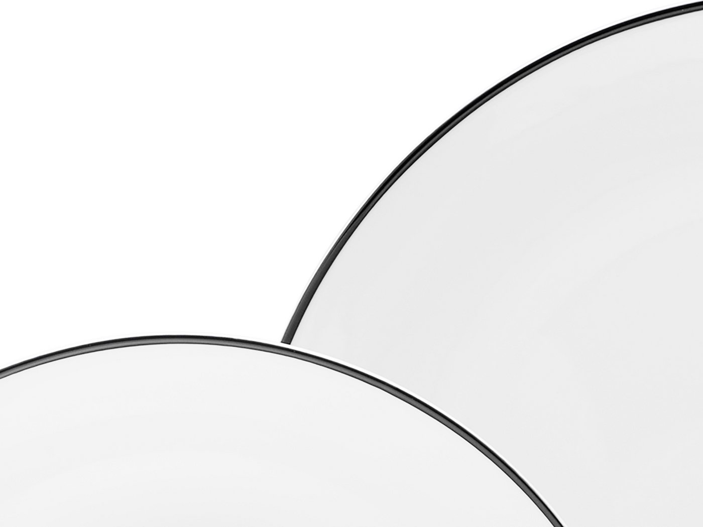 OTTO home Tafelservice Teller Set, Mellinn (12-tlg), 6 Personen, Porzellan, Geschirr, trendige Coupeform, handgemalte, schwarzes Liniendekor – Bild 5 von 5