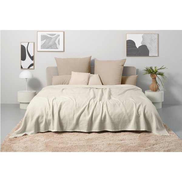 OTTO home Tagesdecke Mira, leichte Tagesdecke aus 100% Baumwolle, uni Überwurf, ohne Füllung
