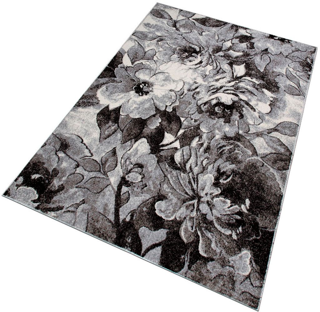 OTTO home Teppich Almrose, rechteckig, Höhe: 9 mm, mit besonders weichem Flor, Blumen Muster, florales Design, Kurzflor – Bild 4 von 5