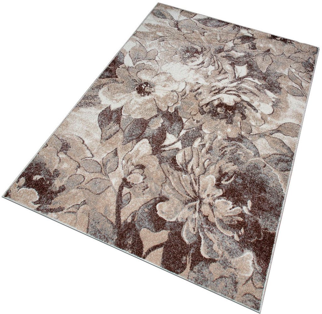 OTTO home Teppich Almrose, rechteckig, Höhe: 9 mm, mit besonders weichem Flor, Blumen Muster, florales Design, Kurzflor – Bild 5 von 5