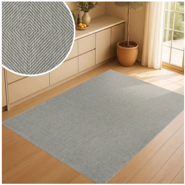 OTTO home Teppich Anna, auch als Läufer erhältlich, rechteckig, Höhe: 3 mm, In- und Outdoor geeignet, Sisal-Optik, Wetterfest & UV-beständig