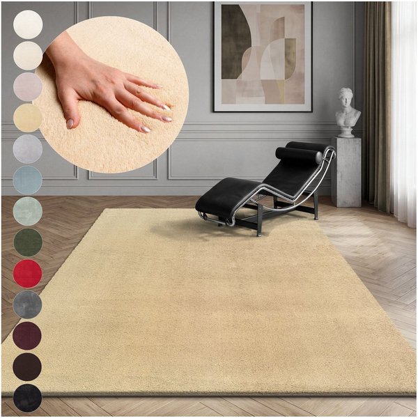 OTTO home Teppich Arabell, Kunstfellteppich, Felloptik, waschbar, rechteckig, Höhe: 16 mm, flauschig, kuschelig, Anti-Rutsch-Unterseite, Wohnzimmer, Schlafzimme
