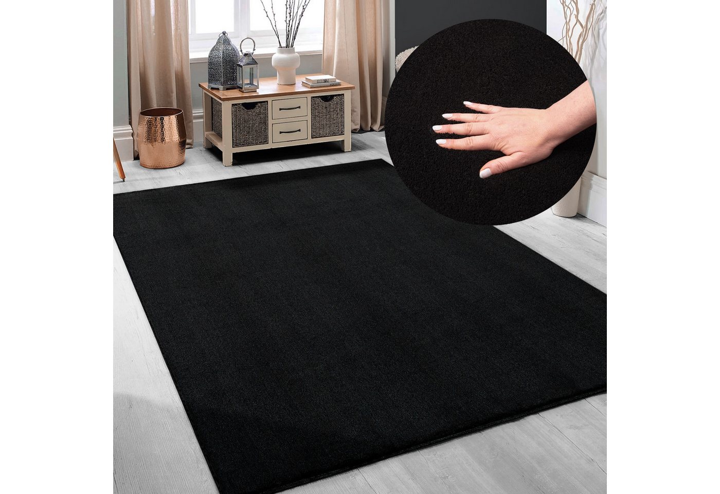 OTTO home Teppich Arabell, Kunstfellteppich, Felloptik, waschbar, rechteckig, Höhe: 16 mm, flauschig, kuschelig, Anti-Rutsch-Unterseite, Wohnzimmer, Schlafzimme – Bild 5 von 5