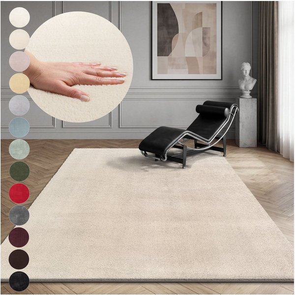 OTTO home Teppich Arabell, Kunstfellteppich, Felloptik, waschbar, rechteckig, Höhe: 16 mm, flauschig, kuschelig, Anti-Rutsch-Unterseite, Wohnzimmer, Schlafzimme