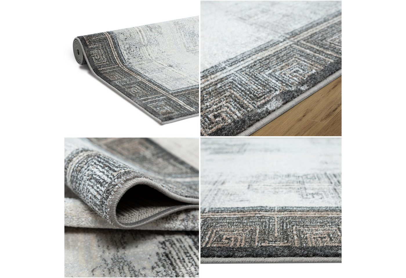 OTTO home Teppich Aurellia, mit Rahmen, rechteckig, Höhe: 9 mm, im Vintage-Look, meliert, Bordüre, zeitlos, Wohnzimmer, Schlafzimmer – Bild 3 von 5