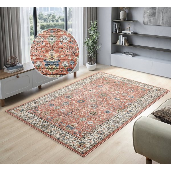 OTTO home Teppich Aylaa, Blumen-Motiv, Orient, rechteckig, Höhe: 9 mm, orientalisch, Blumen, Rahmen, Wohnzimmer, Schlafzimmer, Esszimmer