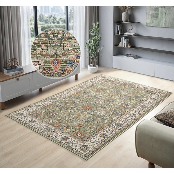 OTTO home Teppich Aylaa, Blumen-Motiv, Orient, rechteckig, Höhe: 9 mm, orientalisch, Blumen, Rahmen, Wohnzimmer, Schlafzimmer, Esszimmer