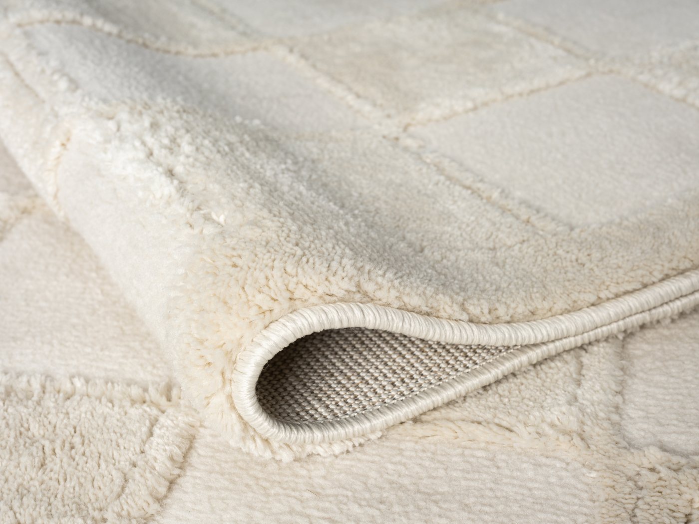 OTTO home Teppich Belion, Hoch-Tief-Struktur, Karo-Muster, rechteckig, Höhe: 19 mm, leichter Glanz, Schachbrettmuster, Modern, Wohnzimmer, Schlafzimmer – Bild 4 von 5