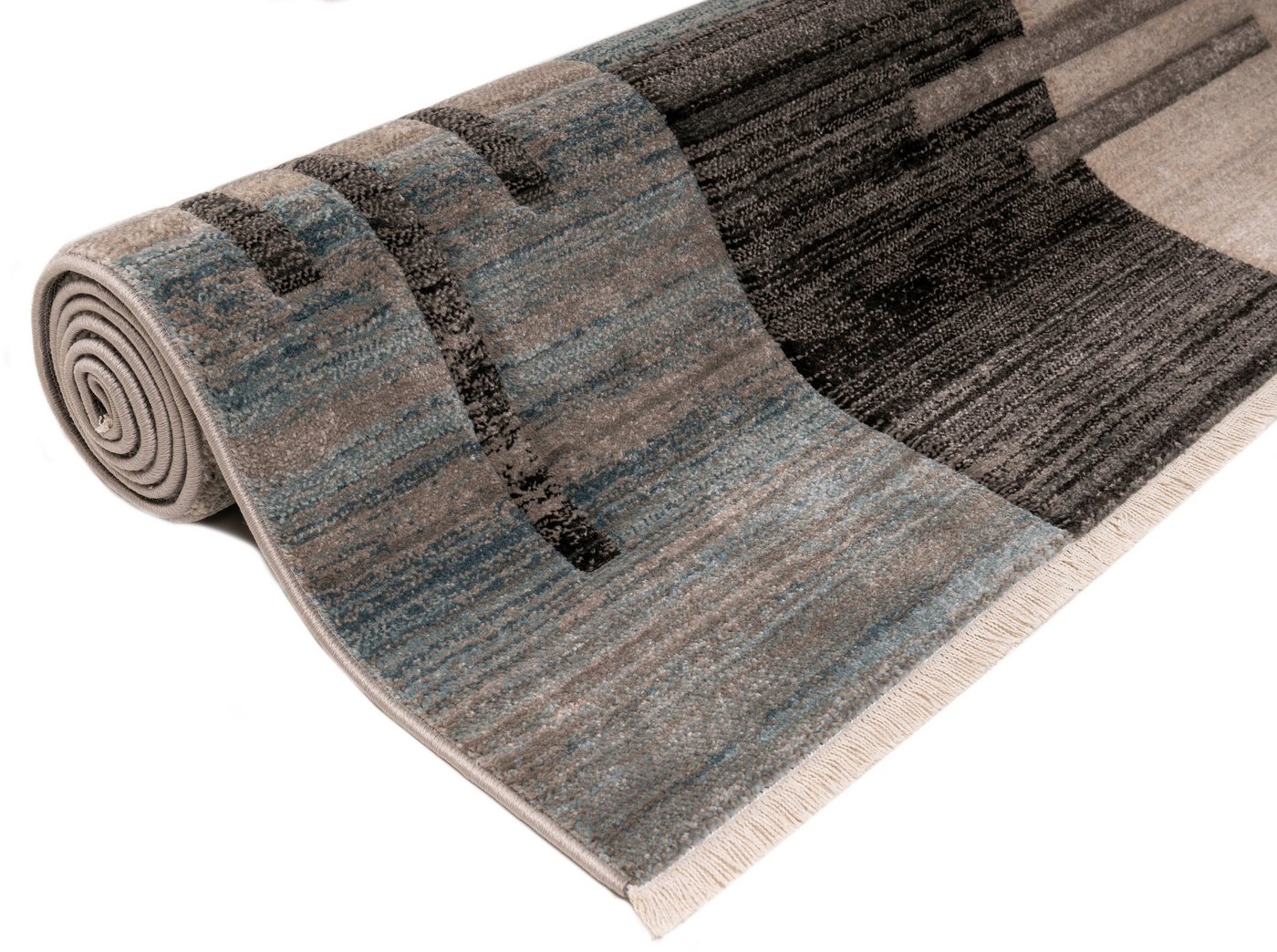 OTTO home Teppich Beliz, rechteckig, Höhe: 9 mm, mit Konturenschnitt, Kurzflor, 3D-Design, mit Fransen, Wohnzimmer – Bild 4 von 5