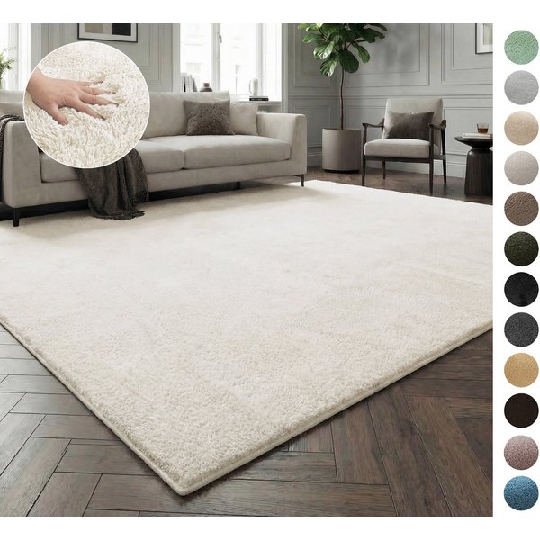 OTTO home Teppich Cali, in Standard- und Premium-Qualität, 13 mm oder 16 mm Höhe, rechteckig, Uni-Farben, kuschelig, & weich, waschbar, Wohnzimmer, Schlafzimmer