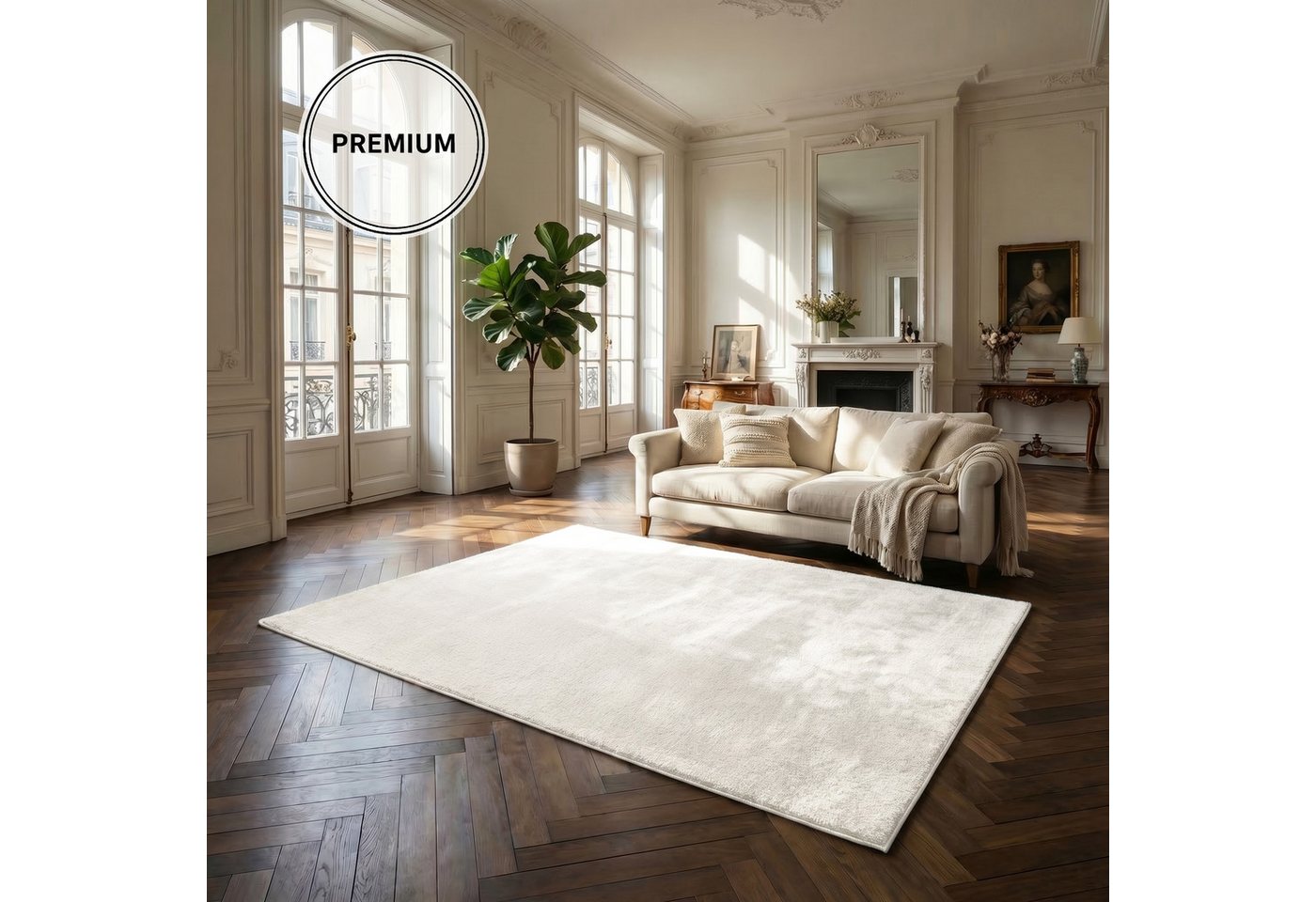 OTTO home Teppich Cali, in Standard- und Premium-Qualität, 13 mm oder 16 mm Höhe, rechteckig, Uni-Farben, kuschelig, & weich, waschbar, Wohnzimmer, Schlafzimmer – Bild 4 von 5
