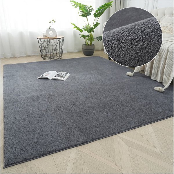OTTO home Teppich Cali 2, kuschelig & weich, rechteckig, Höhe: 15 mm, Uni-Farben, waschbar, flauschig, Wohnzimmer, Schlafzimmer