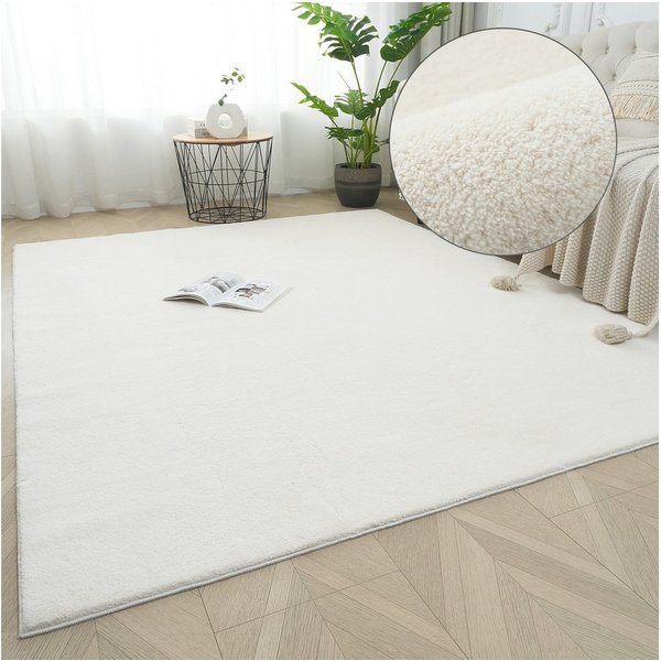 OTTO home Teppich Cali 2, kuschelig & weich, rechteckig, Höhe: 15 mm, Uni-Farben, waschbar, flauschig, Wohnzimmer, Schlafzimmer