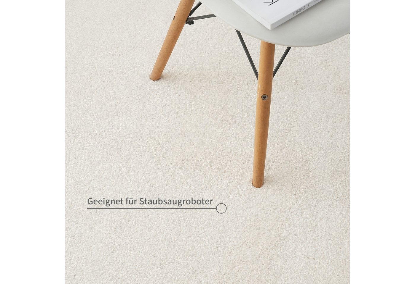 OTTO home Teppich Cali 2, kuschelig & weich, rechteckig, Höhe: 15 mm, Uni-Farben, waschbar, flauschig, Wohnzimmer, Schlafzimmer – Bild 4 von 5