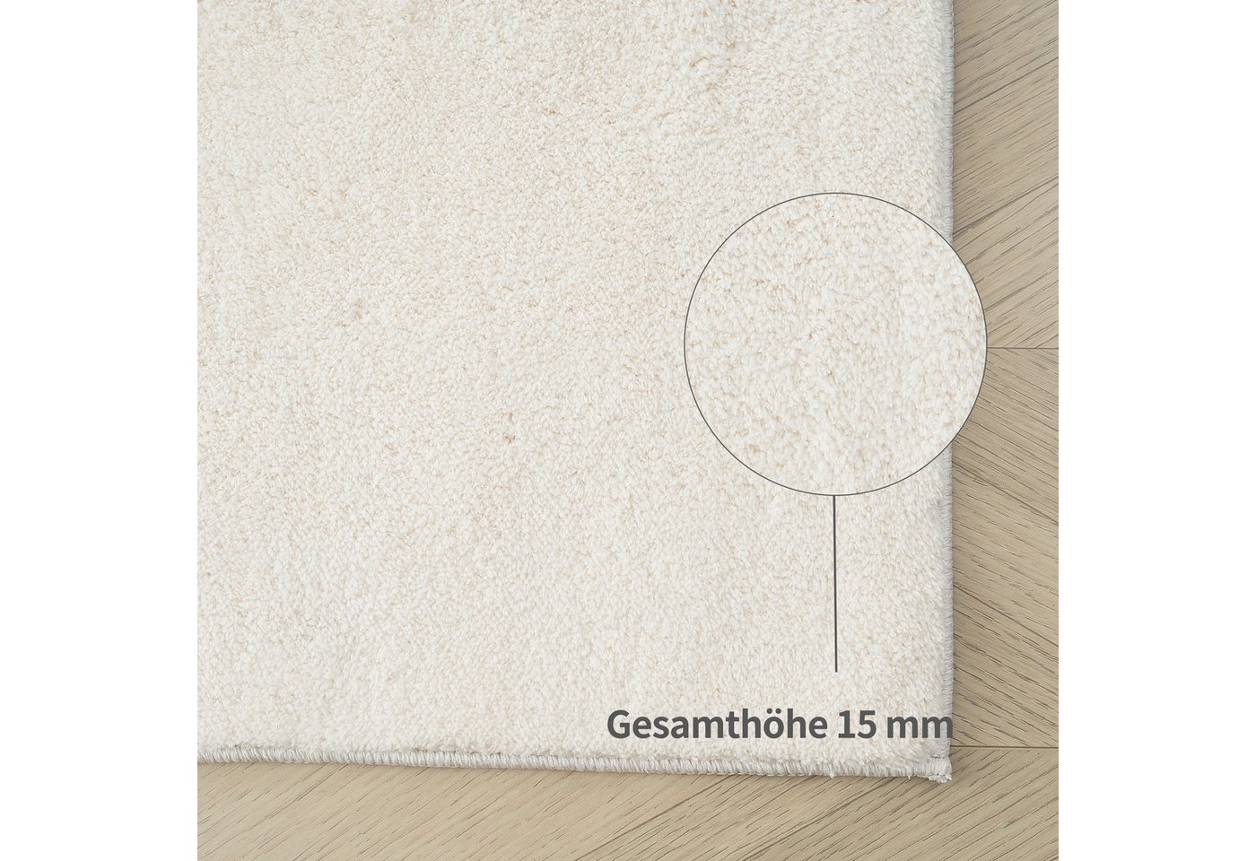 OTTO home Teppich Cali 2, kuschelig & weich, rechteckig, Höhe: 15 mm, Uni-Farben, waschbar, flauschig, Wohnzimmer, Schlafzimmer – Bild 5 von 5
