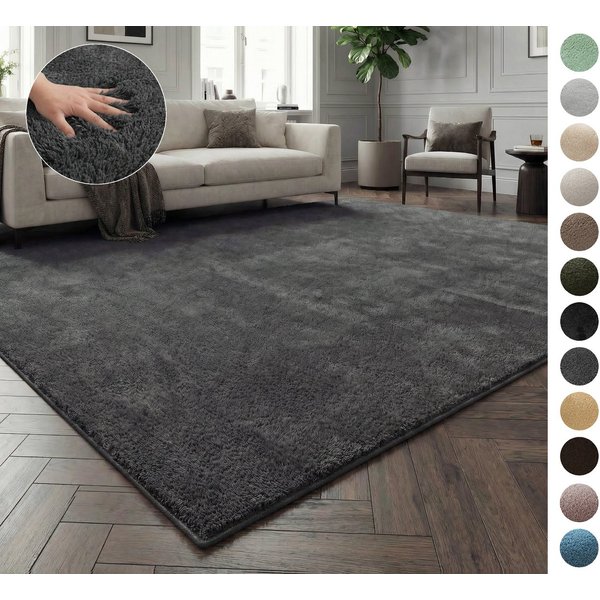 OTTO home Teppich Cali, in Standard- und Premium-Qualität, 13 mm oder 16 mm Höhe, rechteckig, Uni-Farben, kuschelig, & weich, waschbar, Wohnzimmer, Schlafzimmer