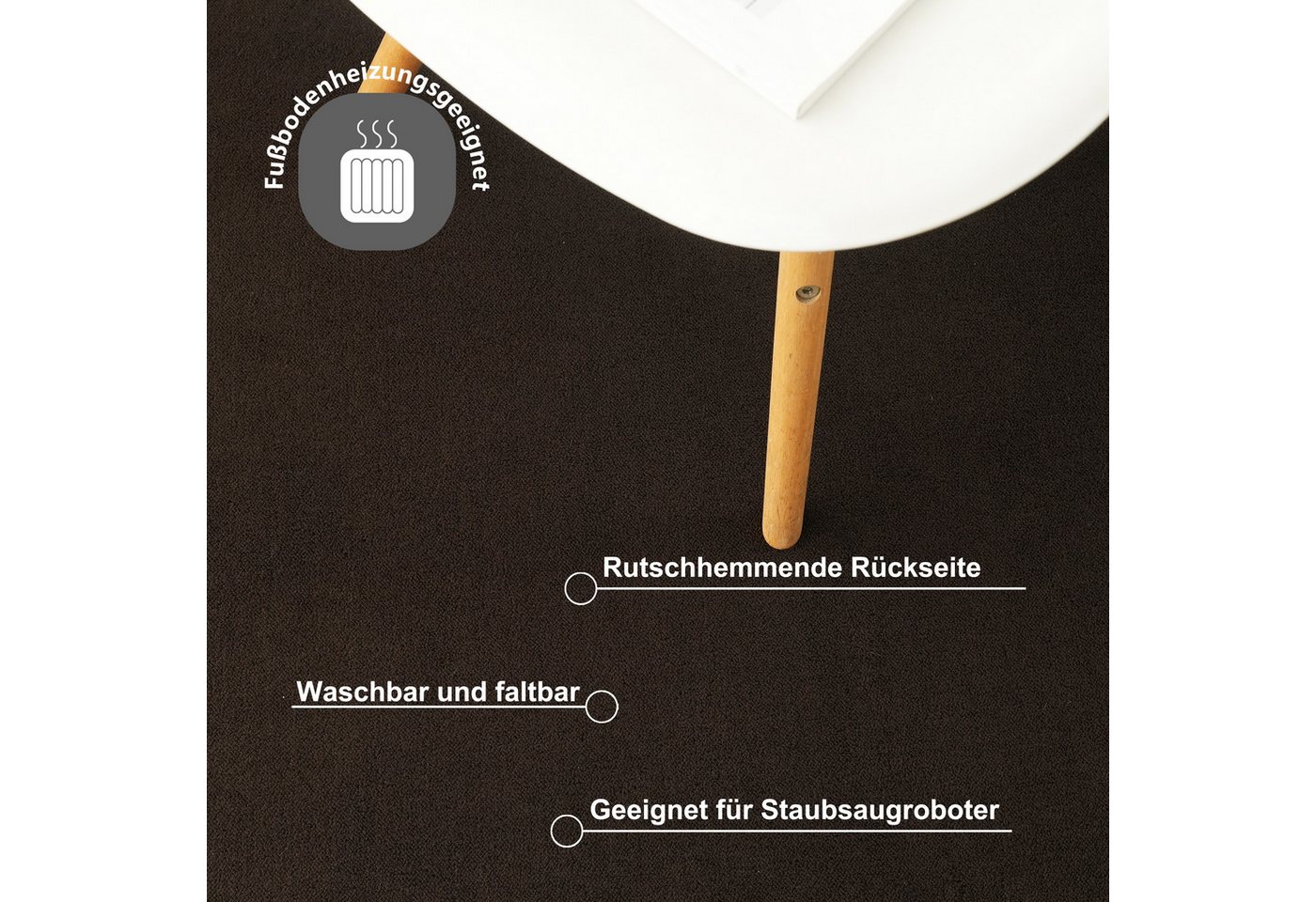 OTTO home Teppich Cali, in Standard- und Premium-Qualität, 13 mm oder 16 mm Höhe, rechteckig, Uni-Farben, kuschelig, & weich, waschbar, Wohnzimmer, Schlafzimmer – Bild 5 von 5