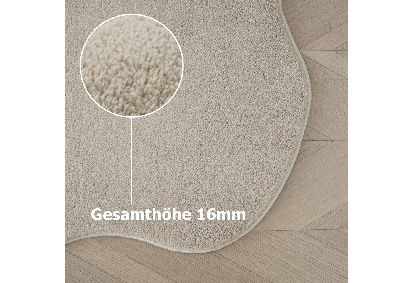 OTTO home Teppich Cali, in Standard- und Premium-Qualität, 13 mm oder 16 mm Höhe, wellenförmig, Uni-Farben, kuschelig, & weich, waschbar, Wohnzimmer, Schlafzimm – Bild 5 von 5