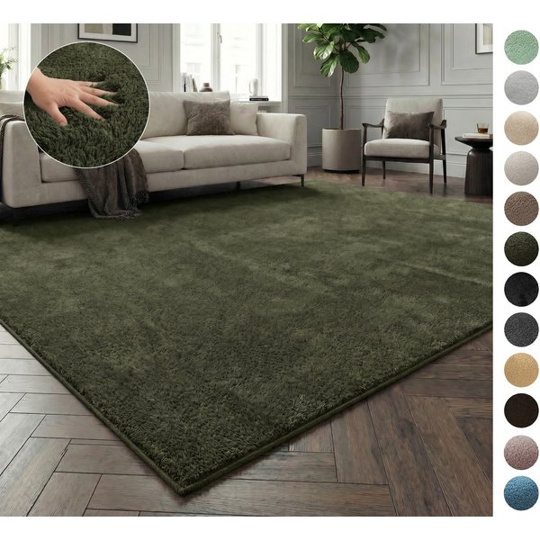 OTTO home Teppich Cali, in Standard- und Premium-Qualität, 13 mm oder 16 mm Höhe, rechteckig, Uni-Farben, kuschelig, & weich, waschbar, Wohnzimmer, Schlafzimmer