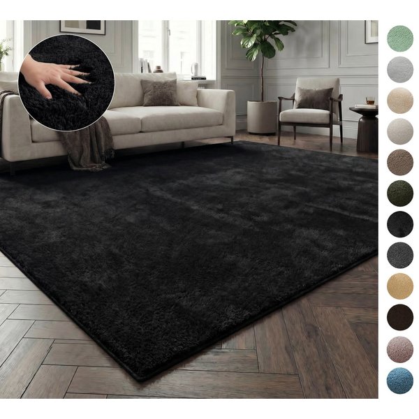 OTTO home Teppich Cali, in Standard- und Premium-Qualität, 13 mm oder 16 mm Höhe, rechteckig, Uni-Farben, kuschelig, & weich, waschbar, Wohnzimmer, Schlafzimmer