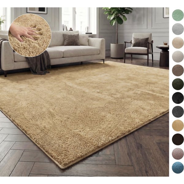 OTTO home Teppich Cali, in Standard- und Premium-Qualität, 13 mm oder 16 mm Höhe, rechteckig, Uni-Farben, kuschelig, & weich, waschbar, Wohnzimmer, Schlafzimmer