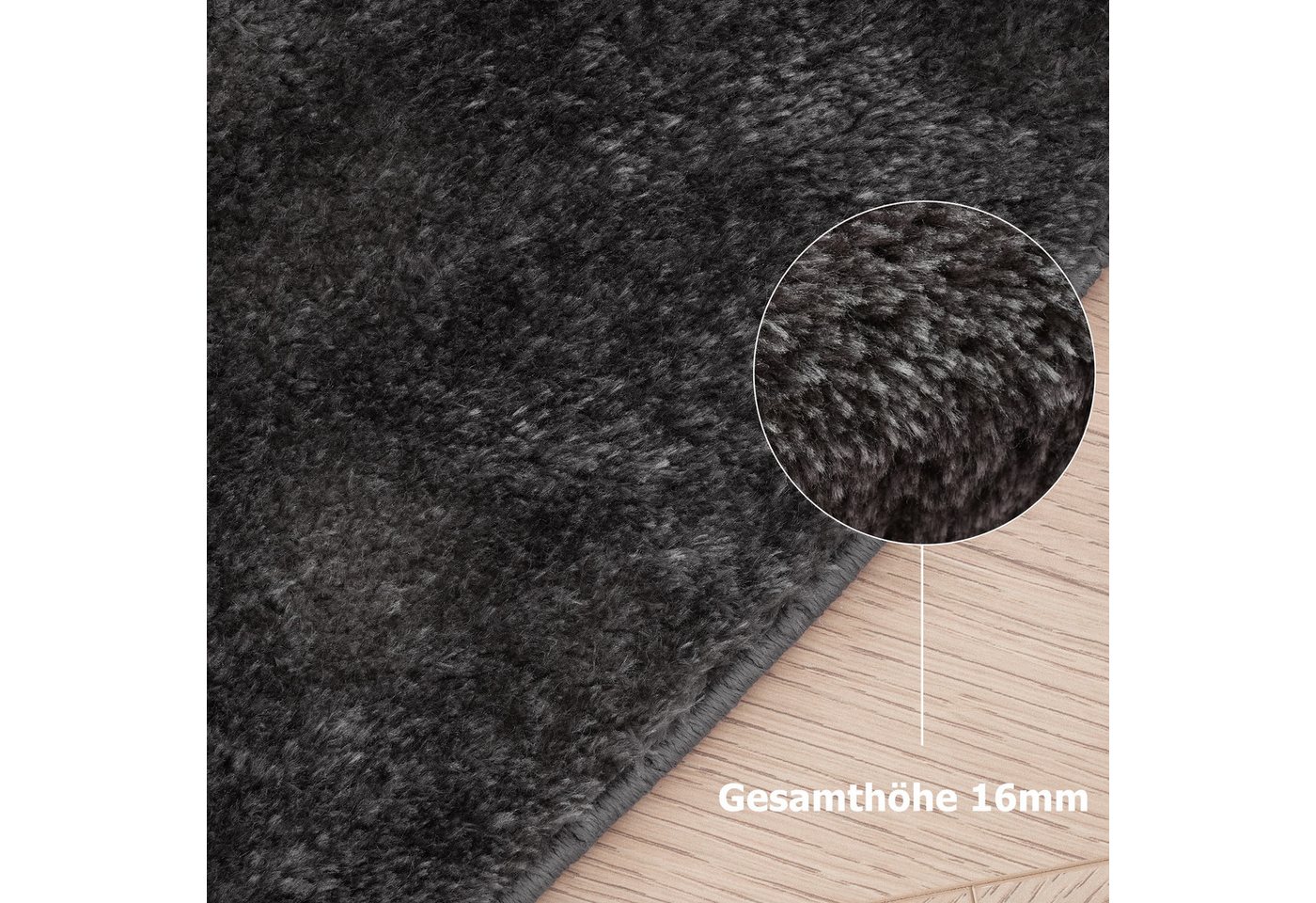 OTTO home Teppich Cali Bean, U-förmig, Höhe: 16 mm, besondere Form, Uni, weich, waschbar, Wohnzimmer, Schlafzimmer – Bild 4 von 5