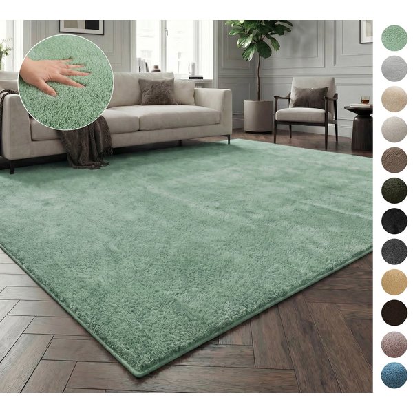 OTTO home Teppich Cali, in Standard- und Premium-Qualität, 13 mm oder 16 mm Höhe, rechteckig, Uni-Farben, kuschelig, & weich, waschbar, Wohnzimmer, Schlafzimmer