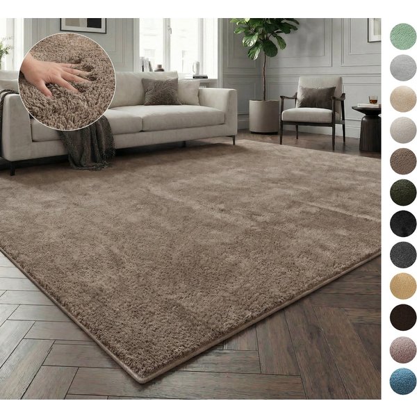 OTTO home Teppich Cali, in Standard- und Premium-Qualität, 13 mm oder 16 mm Höhe, rechteckig, Uni-Farben, kuschelig, & weich, waschbar, Wohnzimmer, Schlafzimmer