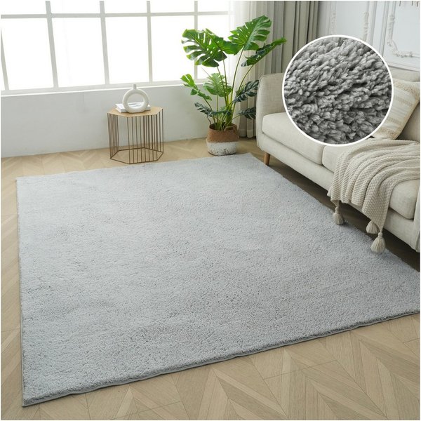 OTTO home Teppich Cali Shaggy, rechteckig, Höhe: 22 mm, Uni-Farben, kuschelig, & weich, waschbar, Wohnzimmer, Schlafzimmer