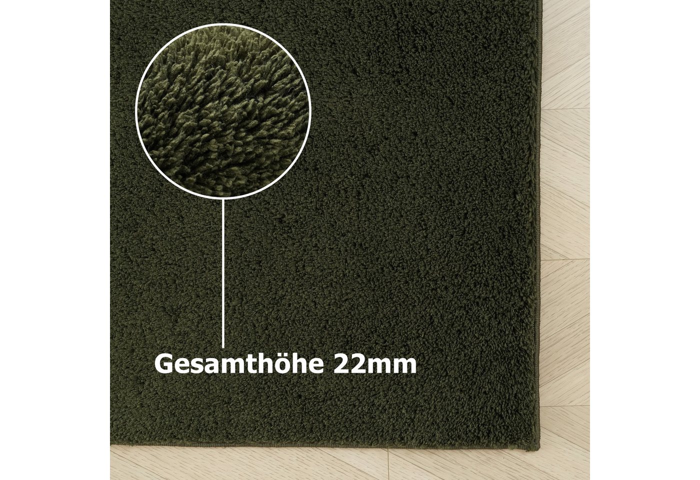 OTTO home Teppich Cali Shaggy, rechteckig, Höhe: 22 mm, Uni-Farben, kuschelig, & weich, waschbar, Wohnzimmer, Schlafzimmer – Bild 5 von 5