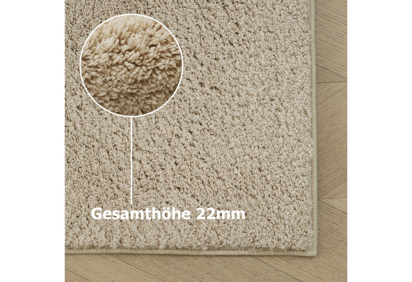 OTTO home Teppich Cali Shaggy, rechteckig, Höhe: 22 mm, Uni-Farben, kuschelig, & weich, waschbar, Wohnzimmer, Schlafzimmer – Bild 5 von 5