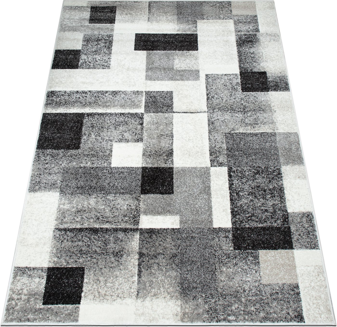 OTTO home Teppich Corine, rechteckig, Höhe: 9 mm, mit besonders weichem Flor, Kurzflor, modernes Karo-Design – Bild 4 von 5