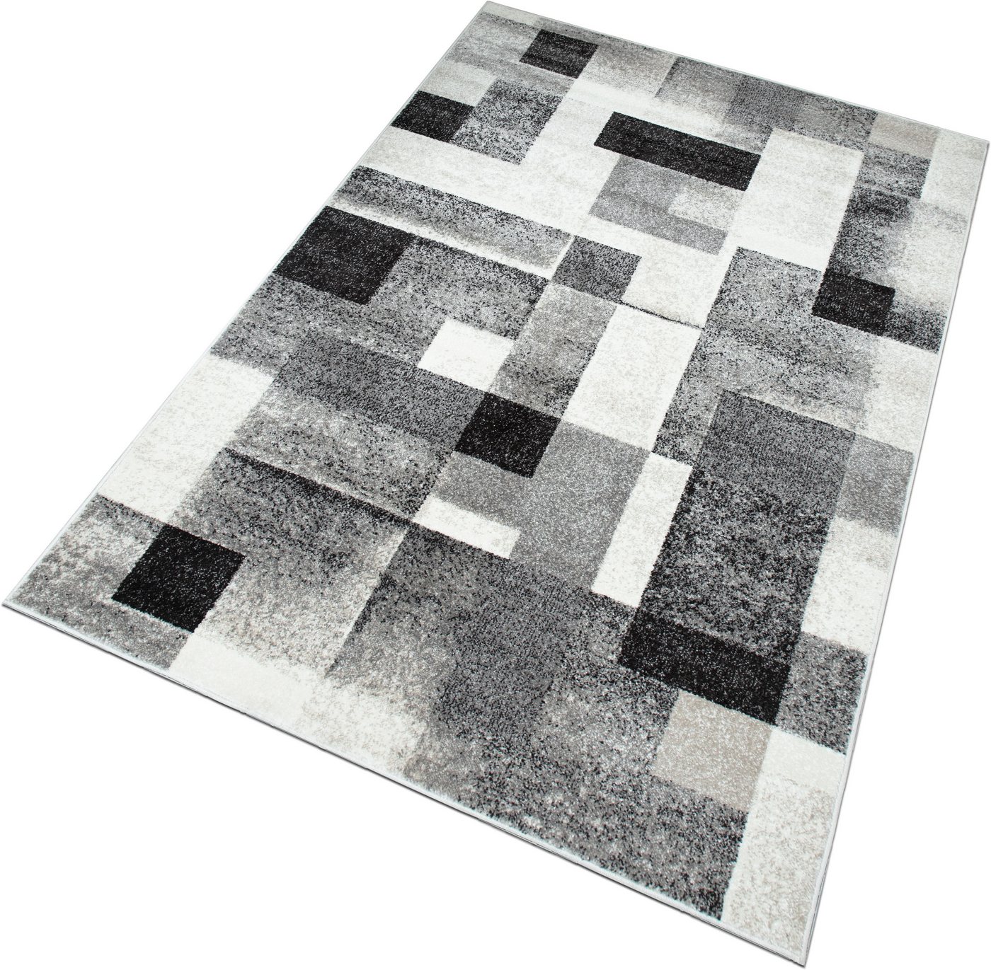 OTTO home Teppich Corine, rechteckig, Höhe: 9 mm, mit besonders weichem Flor, Kurzflor, modernes Karo-Design – Bild 5 von 5