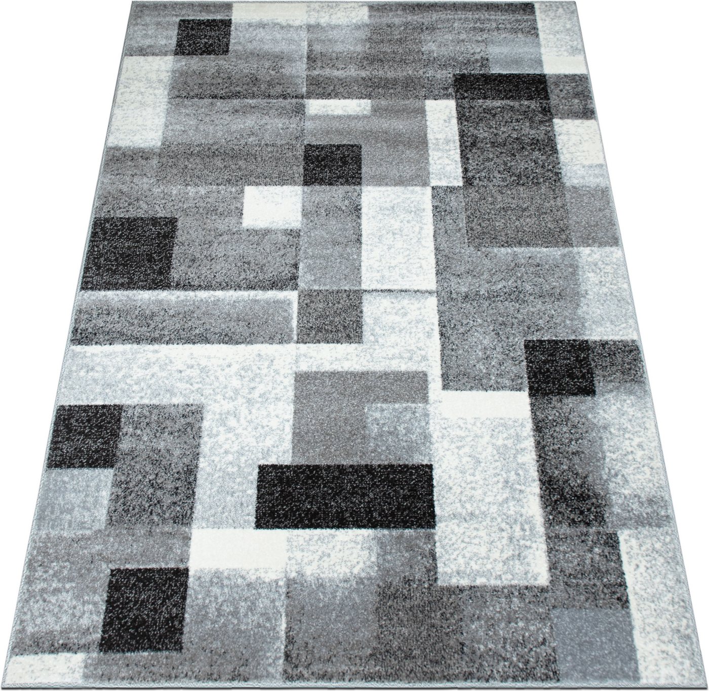 OTTO home Teppich Corine, rechteckig, Höhe: 9 mm, mit besonders weichem Flor, Kurzflor, modernes Karo-Design – Bild 4 von 5