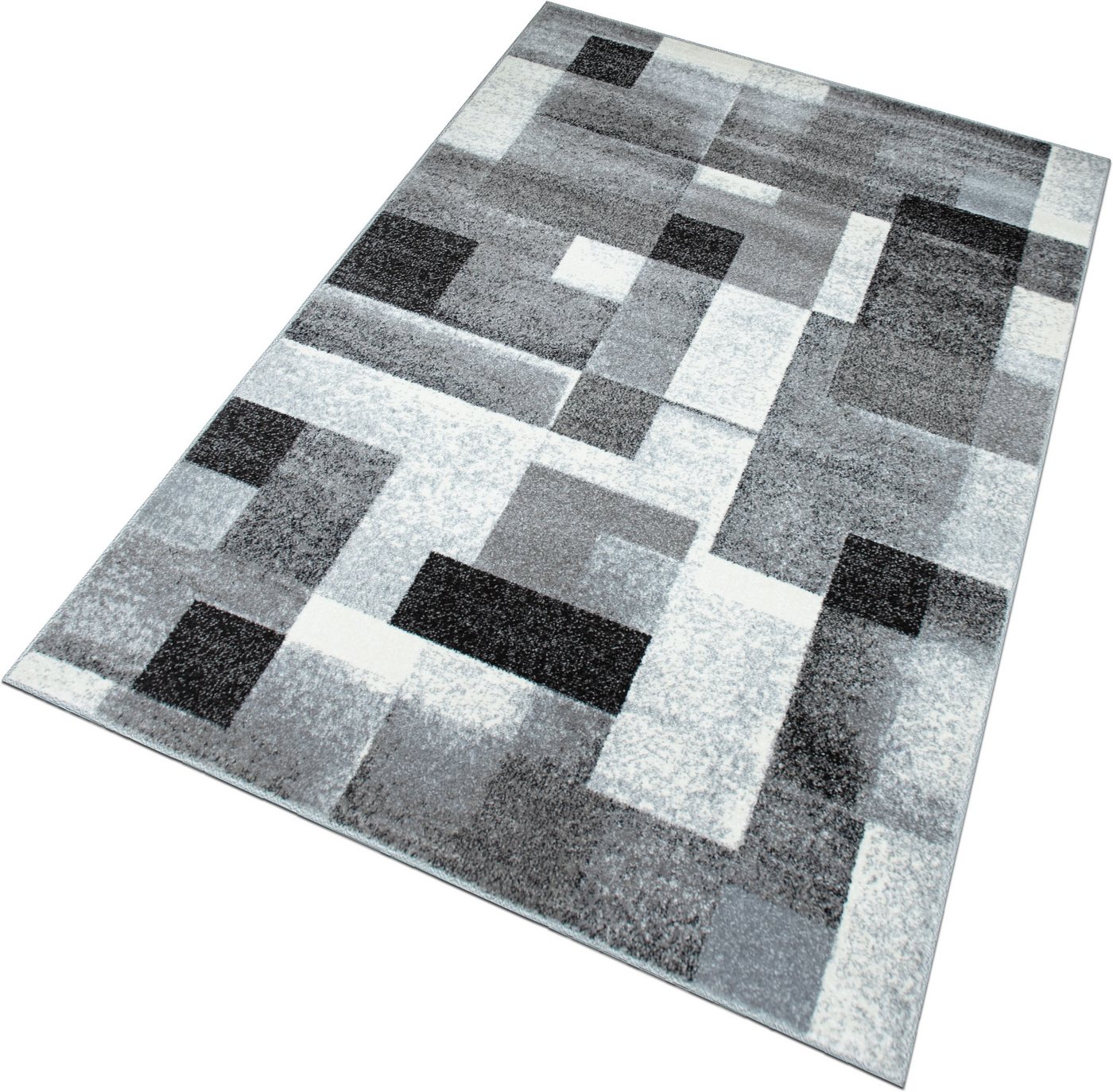OTTO home Teppich Corine, rechteckig, Höhe: 9 mm, mit besonders weichem Flor, Kurzflor, modernes Karo-Design – Bild 5 von 5