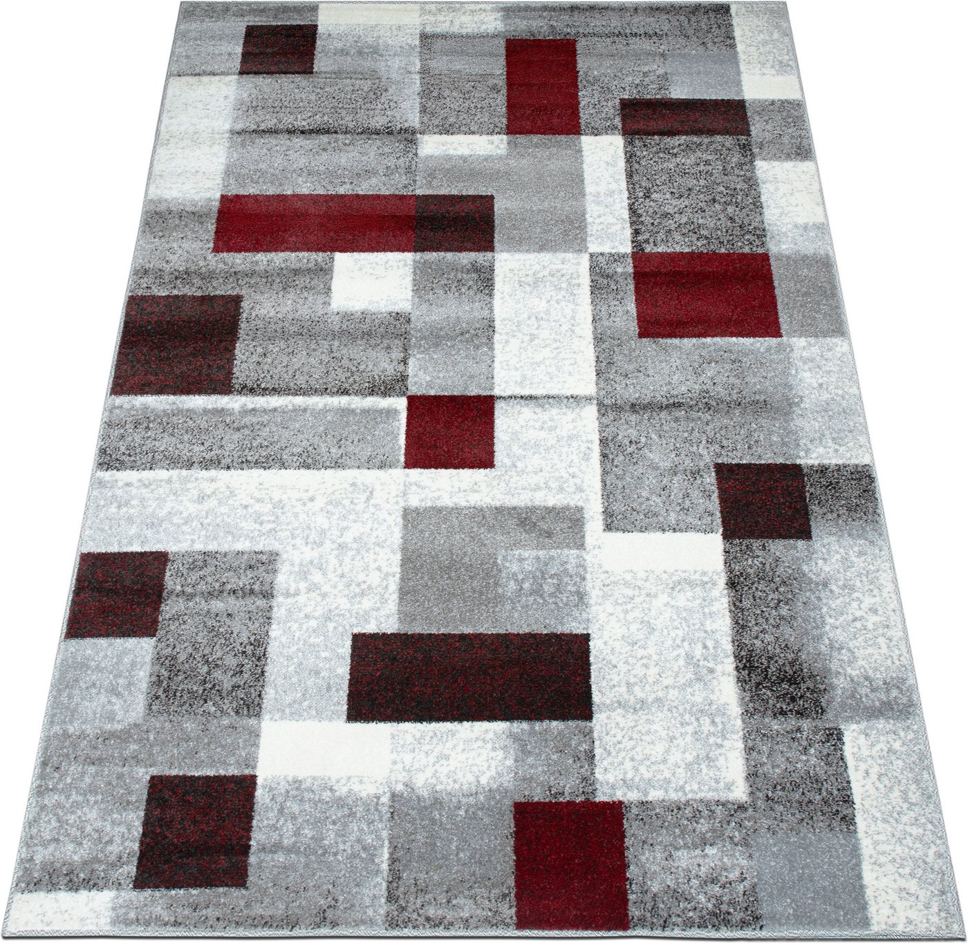 OTTO home Teppich Corine, rechteckig, Höhe: 9 mm, mit besonders weichem Flor, Kurzflor, modernes Karo-Design – Bild 4 von 5