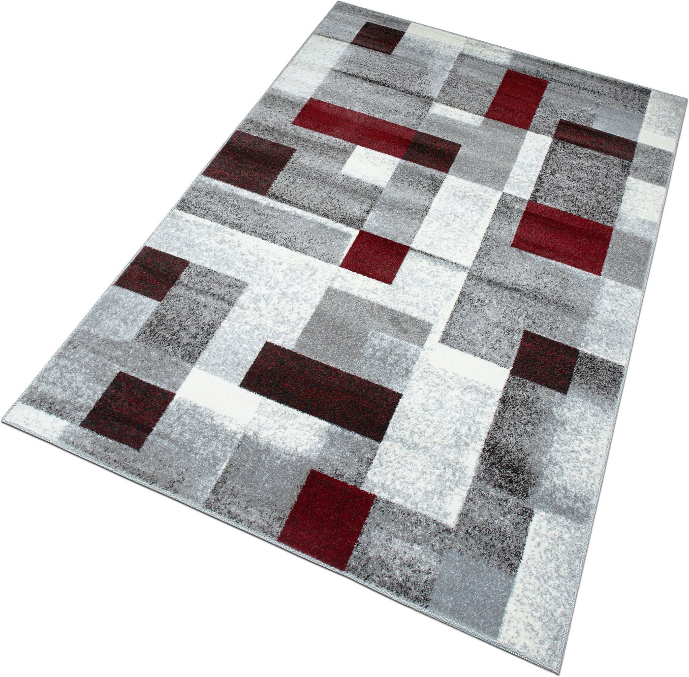 OTTO home Teppich Corine, rechteckig, Höhe: 9 mm, mit besonders weichem Flor, Kurzflor, modernes Karo-Design – Bild 5 von 5