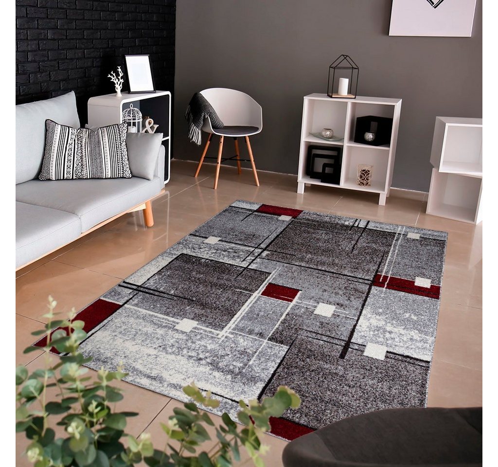 OTTO home Teppich Deblin, rechteckig, Höhe: 9 mm, weicher Flor, Kurzflor, Karo-Design, modern, geometrisches Muster – Bild 3 von 5