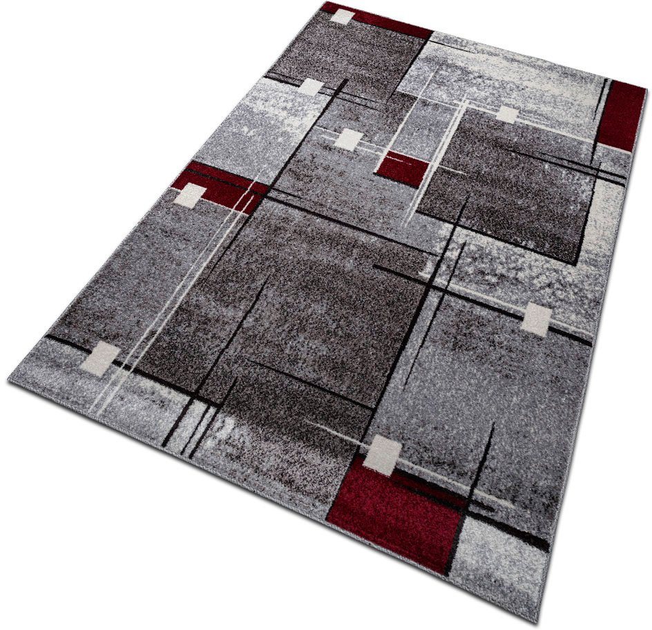 OTTO home Teppich Deblin, rechteckig, Höhe: 9 mm, weicher Flor, Kurzflor, Karo-Design, modern, geometrisches Muster – Bild 4 von 5