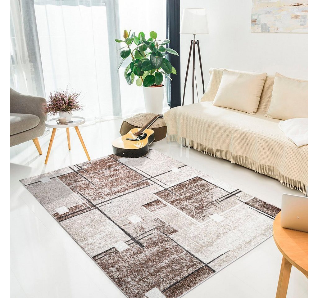 OTTO home Teppich Deblin, rechteckig, Höhe: 9 mm, weicher Flor, Kurzflor, Karo-Design, modern, geometrisches Muster – Bild 3 von 5