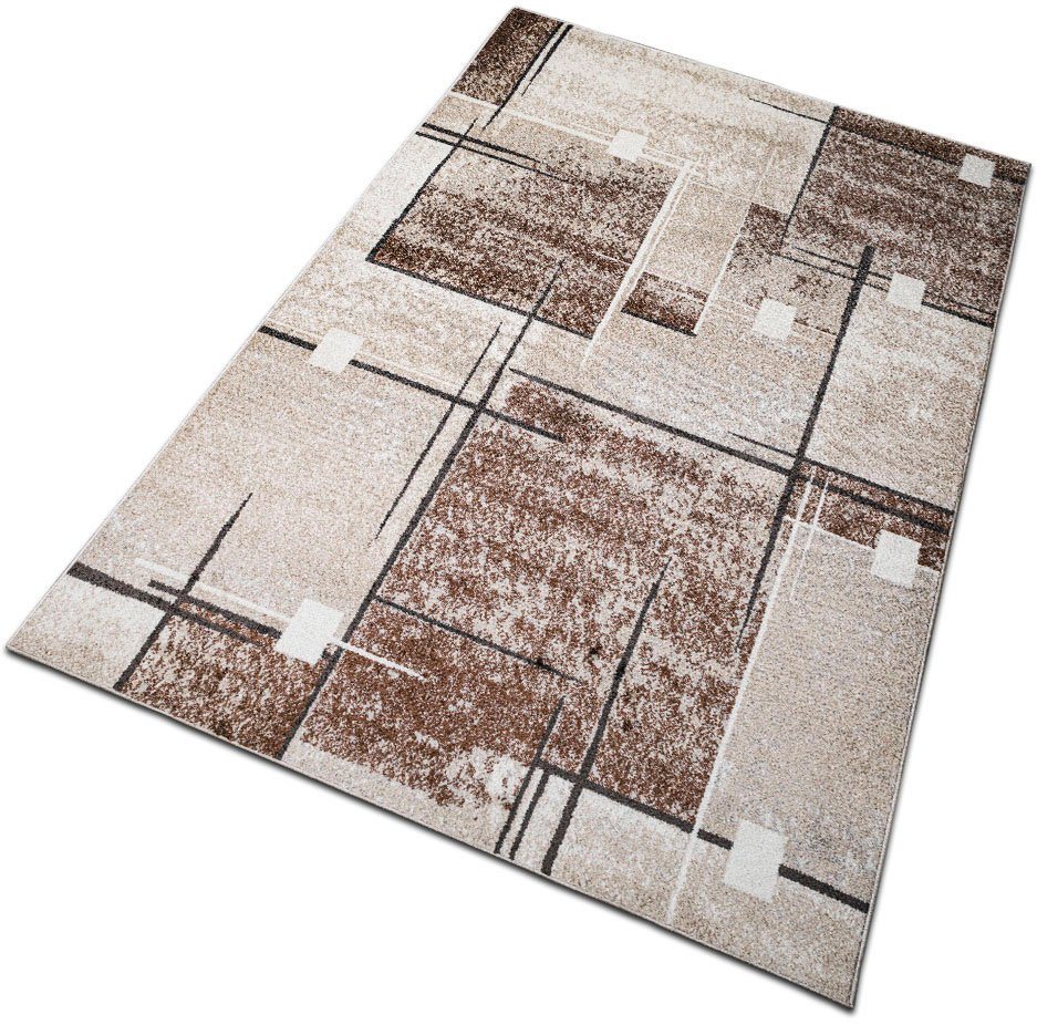 OTTO home Teppich Deblin, rechteckig, Höhe: 9 mm, weicher Flor, Kurzflor, Karo-Design, modern, geometrisches Muster – Bild 4 von 5
