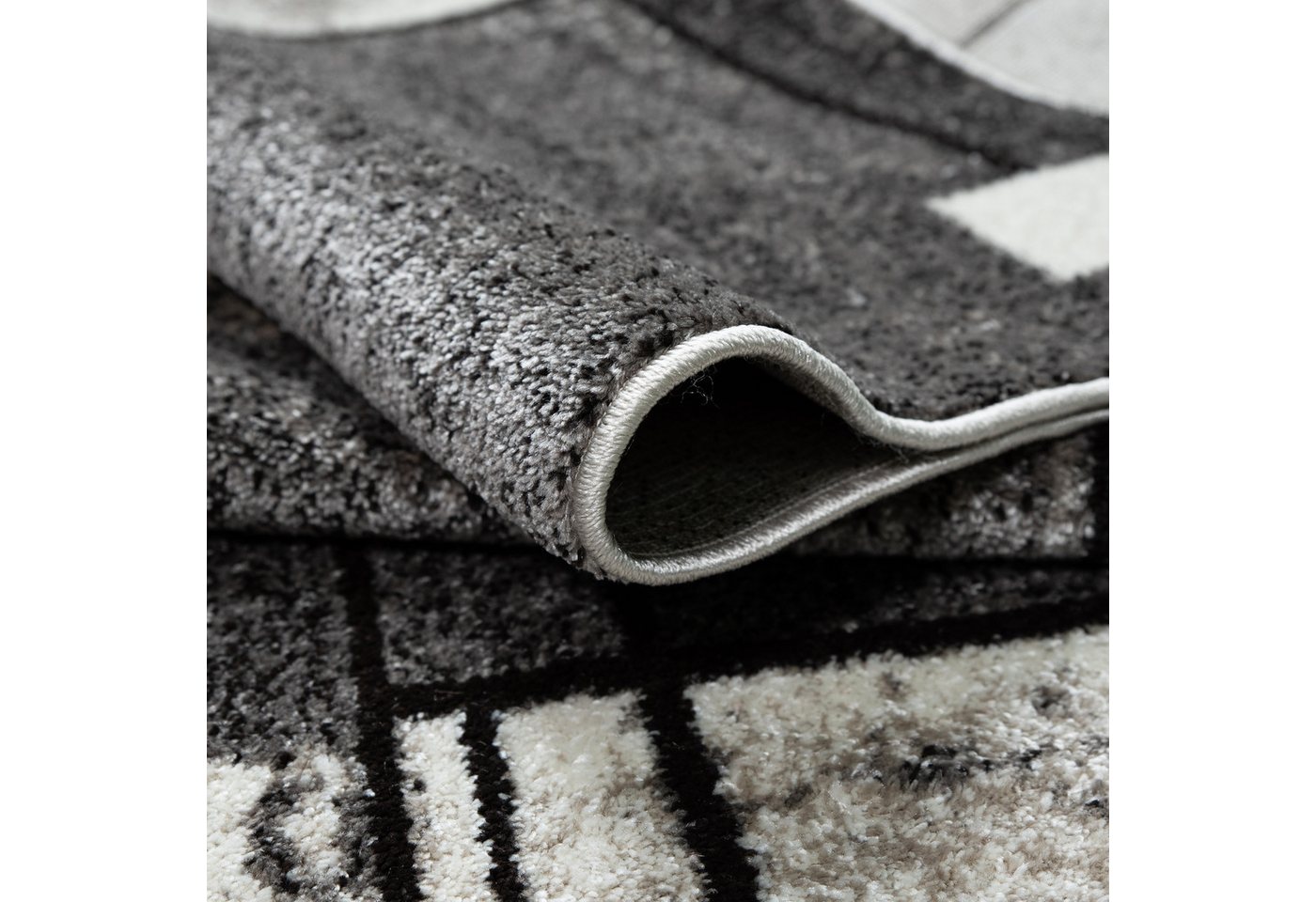 OTTO home Teppich Deblin, rechteckig, Höhe: 9 mm, weicher Flor, Kurzflor, Karo-Design, modern, geometrisches Muster – Bild 4 von 5
