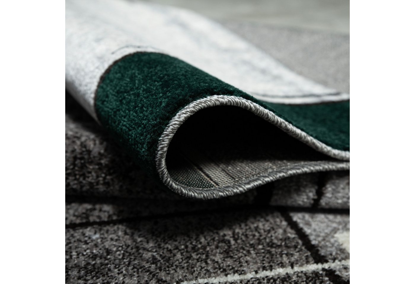 OTTO home Teppich Deblin, rechteckig, Höhe: 9 mm, weicher Flor, Kurzflor, Karo-Design, modern, geometrisches Muster – Bild 4 von 5