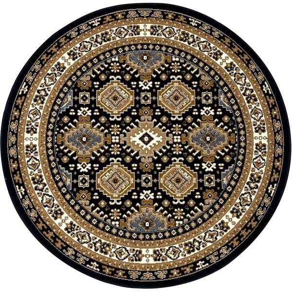 OTTO home Teppich Diantha, rund, Höhe: 7 mm, Orient-Optik, Teppich mit Bordüre, Kurzflor, elegant, weich