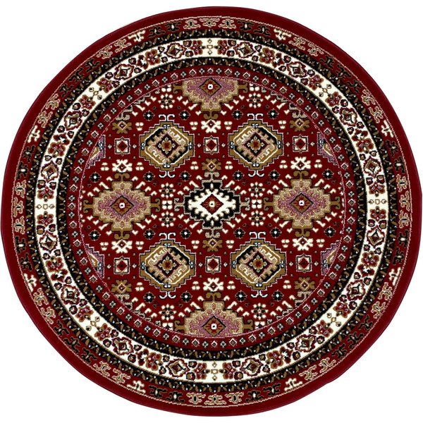 OTTO home Teppich Diantha, rund, Höhe: 7 mm, Orient-Optik, Teppich mit Bordüre, Kurzflor, elegant, weich