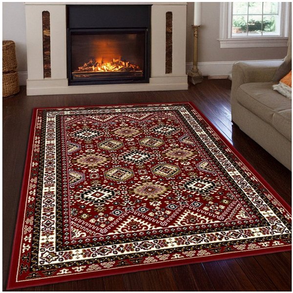 OTTO home Teppich Diantha, rechteckig, Höhe: 7 mm, Orient-Optik, mit Bordüre, Kurzflor, pflegeleicht, elegant, weich